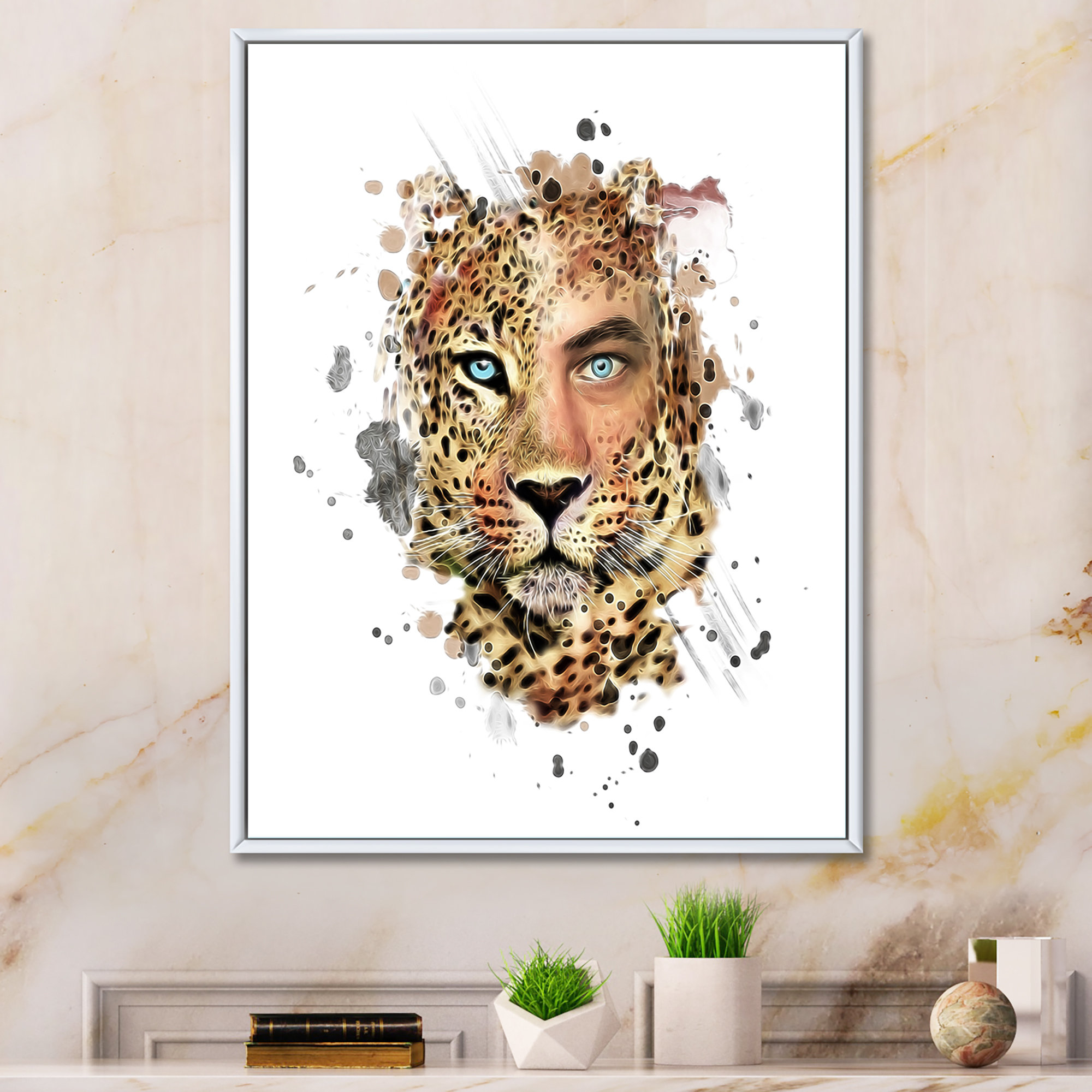 Dakota Fields Human Leopard Fusion Children''s Art Canvas Wall Art